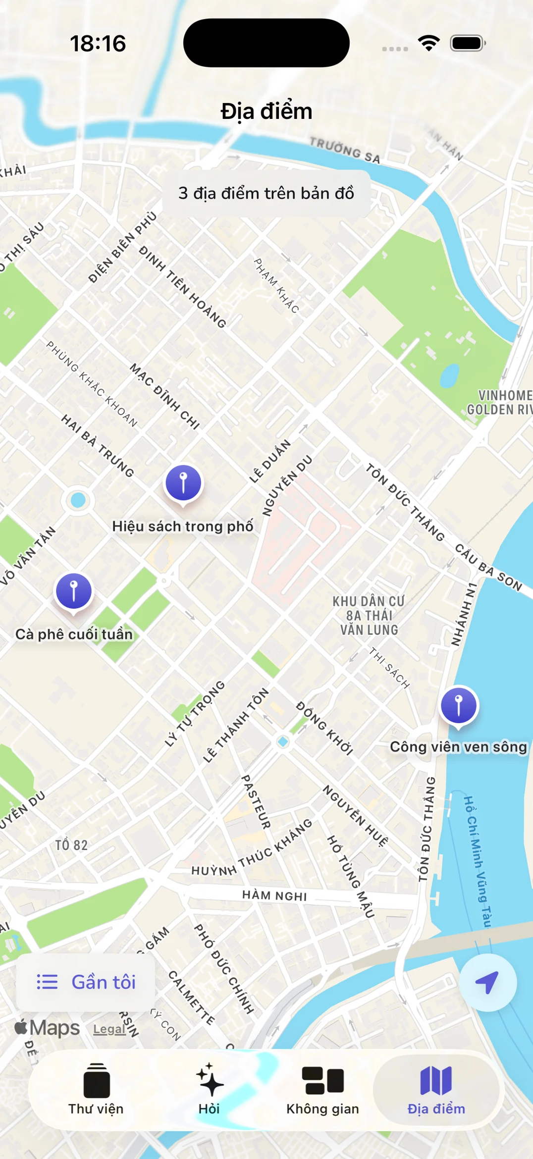 Mở địa điểm từ bản đồ