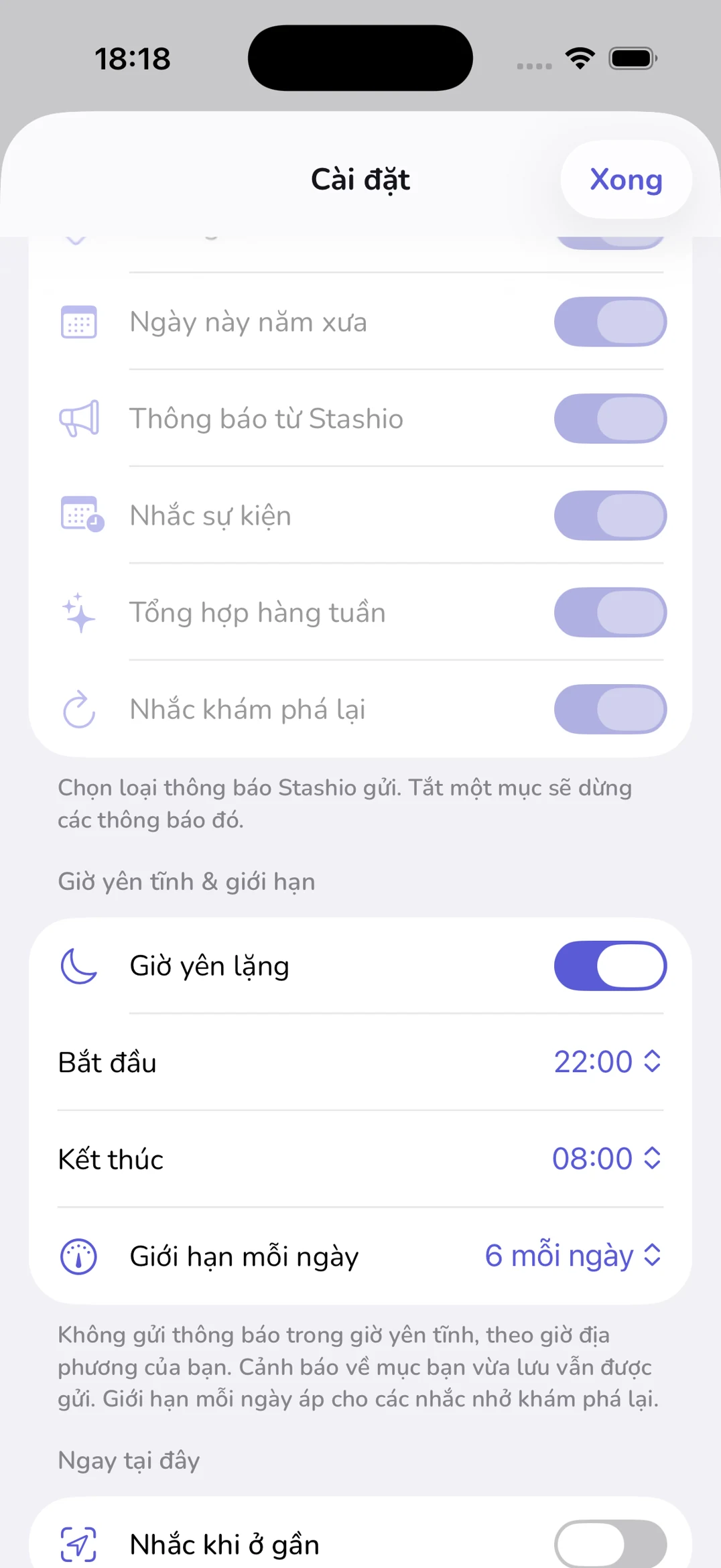 Cài nhắc khi đi gần nơi đã lưu